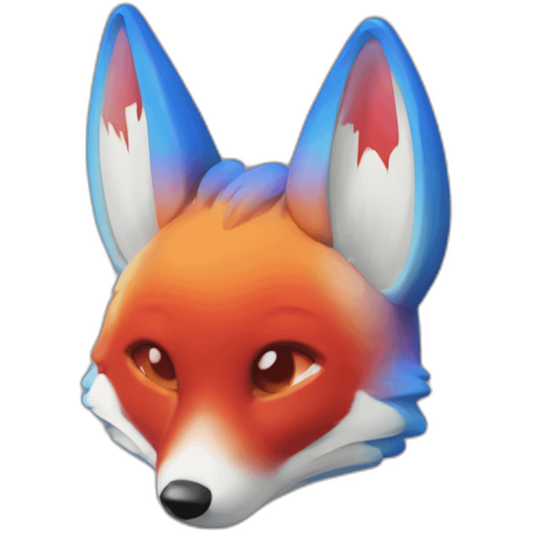 renard arc-en-ciel et rouge emoji