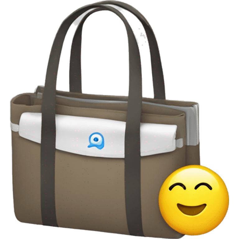 tote bag with laptop emoji