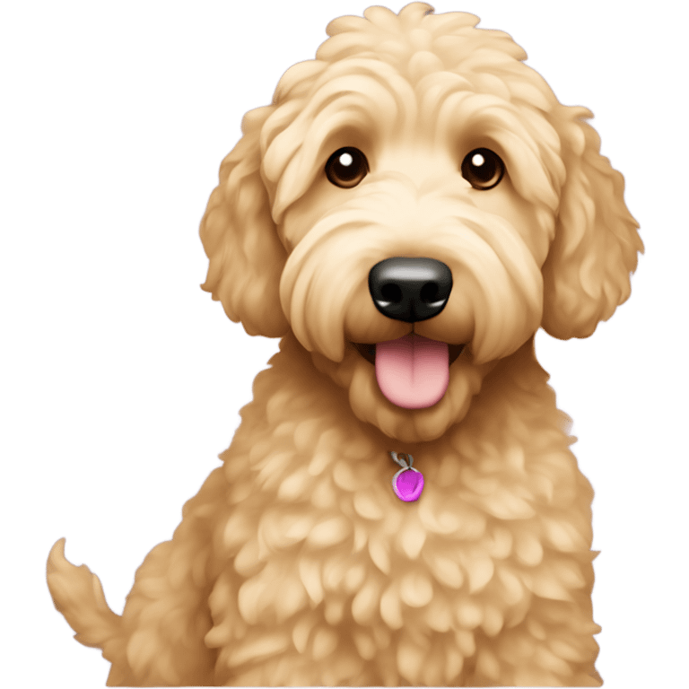 Goldendoodle with blonde hair  emoji