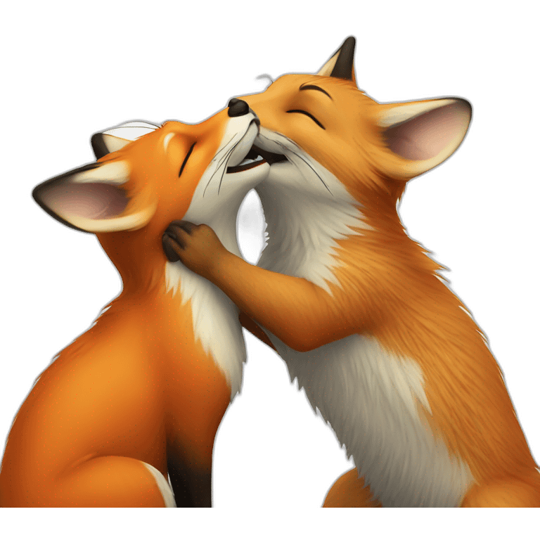 fox kissing rat emoji