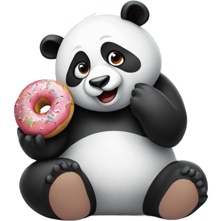 panda with donut emoji