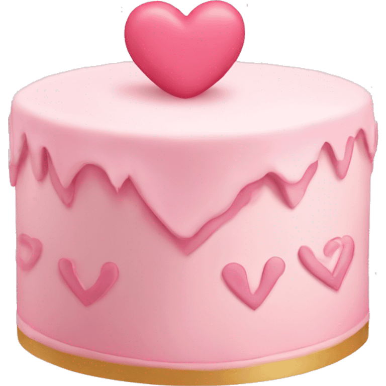 Light Pink heart birthday cake emoji