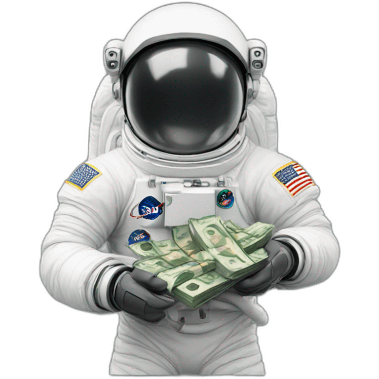 astronaut holding money emoji