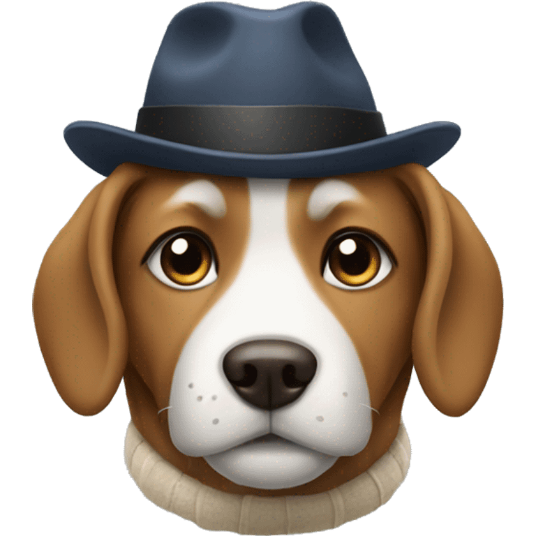 Dog with a hat emoji