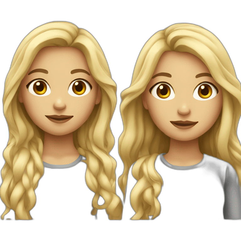 gril with long hair blond and with a grey outfit emoji