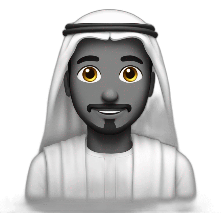 Saudi man black & white line emoji