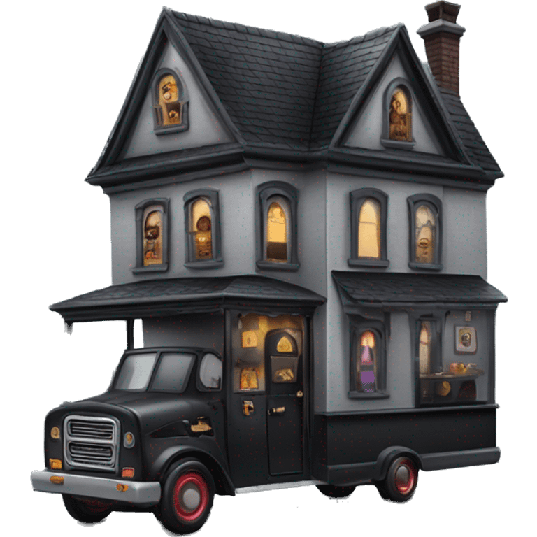 Wednesday Addams haunted dream house and food truck  emoji