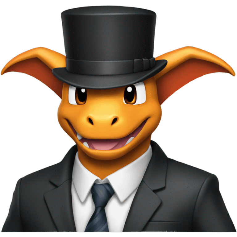 Charizard wearing a suit emoji