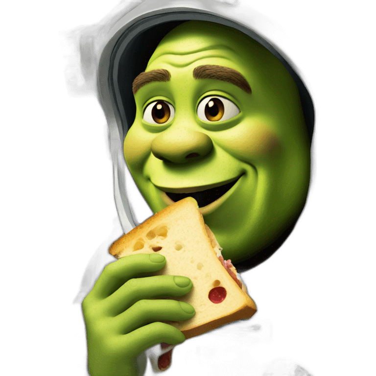 shrek eating a sandwich in space emoji