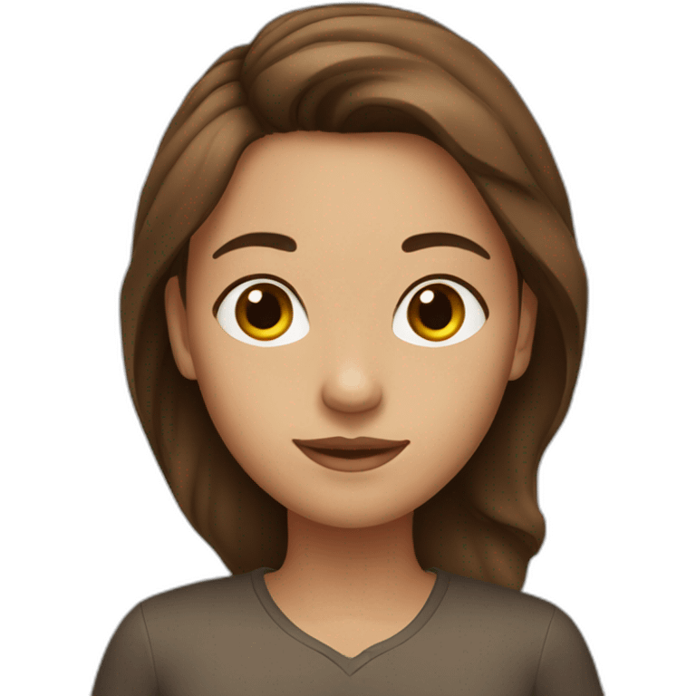 Girl with brown eys and brown hair. emoji