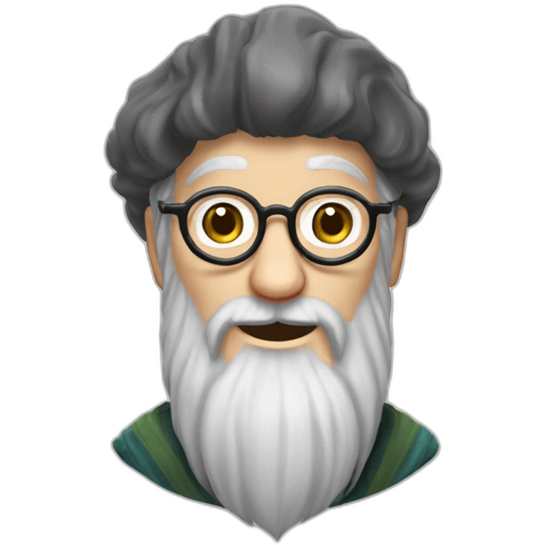 Albus dumbledore with glasses and purooe clothes laughing emoji