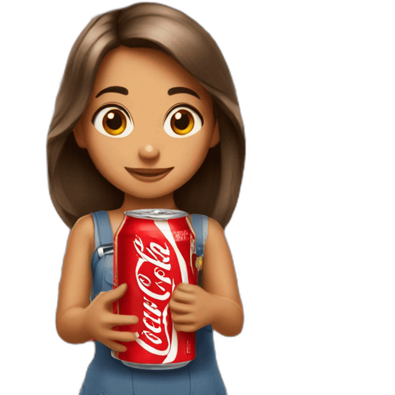 Girl with coca cola emoji