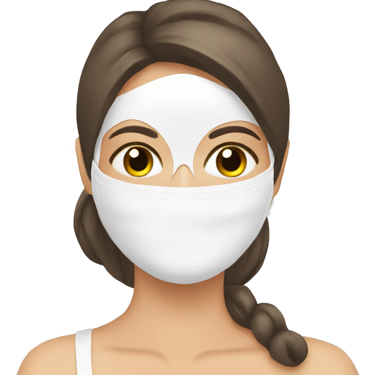 Lady with face mask spa beauty full face relaxing emoji