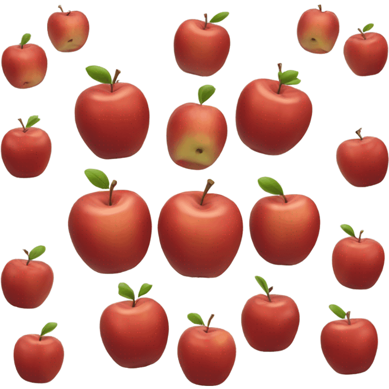 3 red Apples side by side emoji