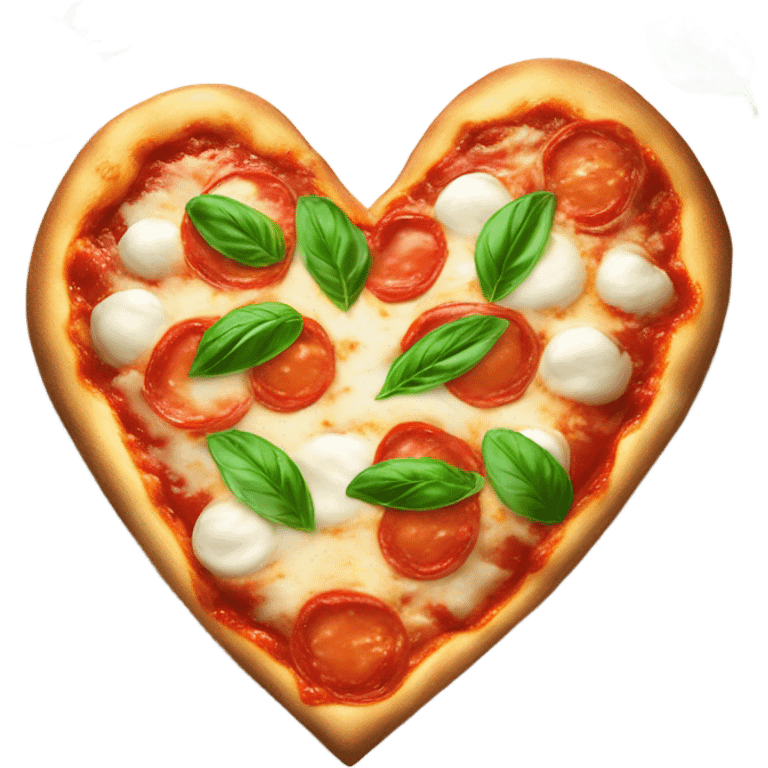 A heart-shaped margherita pizza emoji