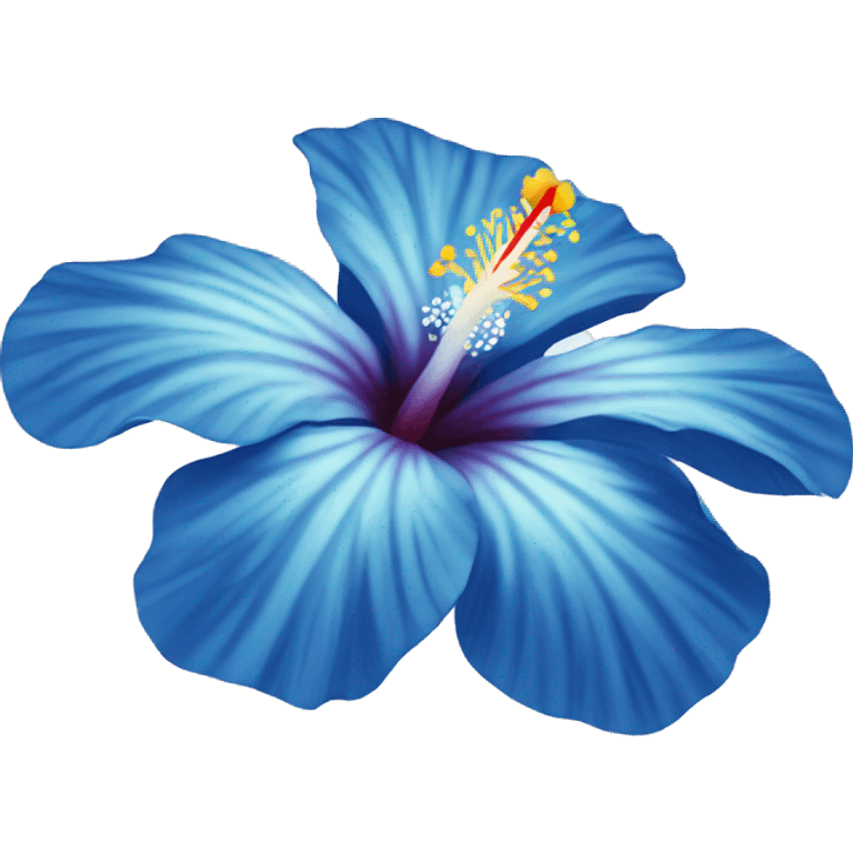 Blue hibiscus flower emoji