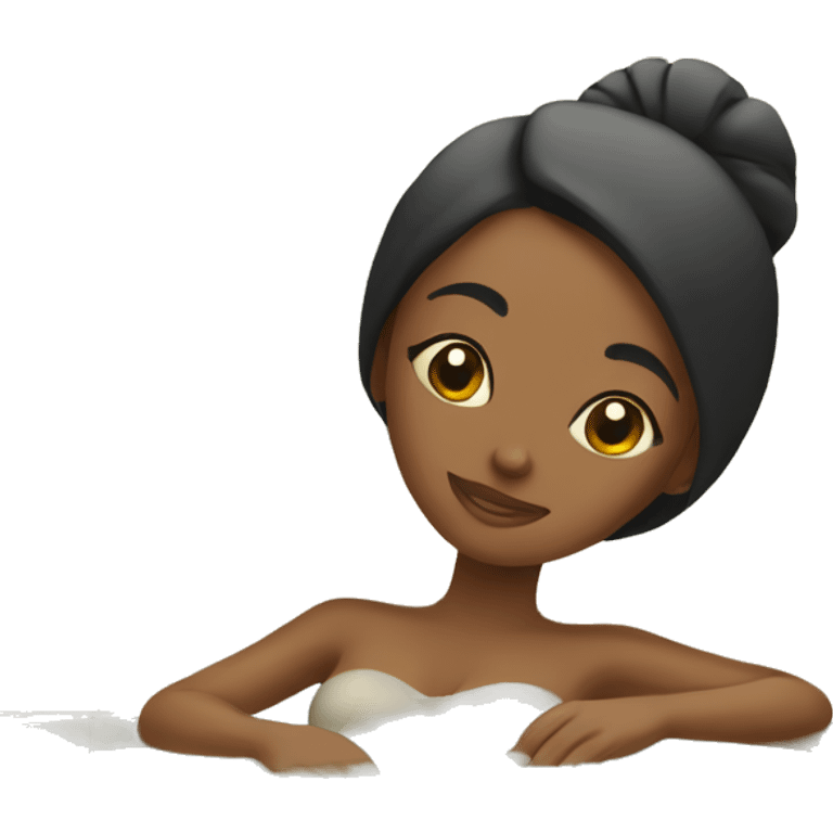 Girl relaxing in spa emoji