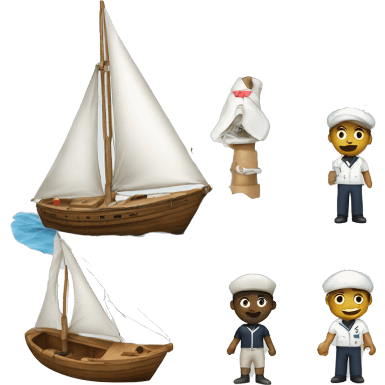 Sail boat with sailor emoji