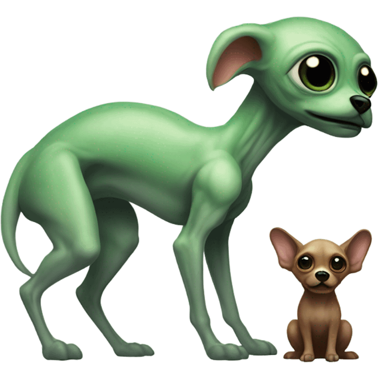 Alien with dog emoji