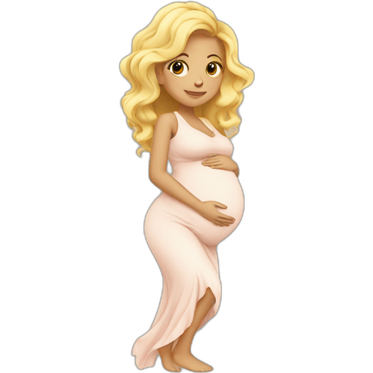 adorable pregnant blond full body women with beach-wave-hair emoji