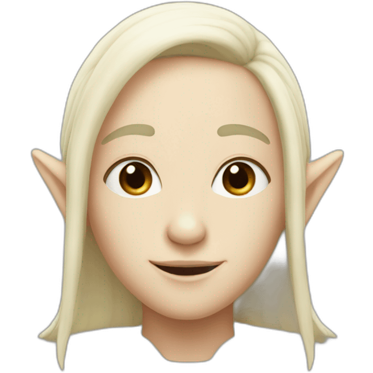 White elf with dark hair and elf ears emoji