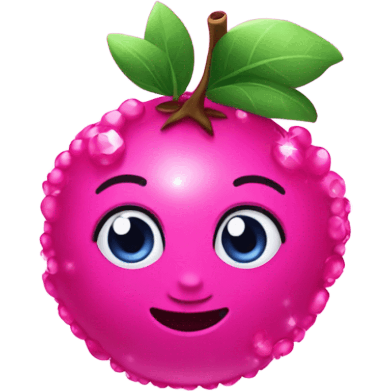 Hot pink blueberries with sparkles  emoji