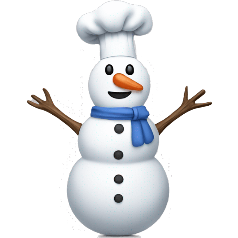 snowman with chefs hat and apron emoji