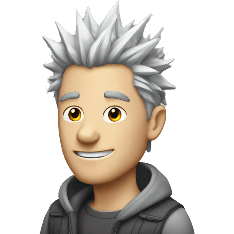 white male with grey spiky hair and grey goatie emoji