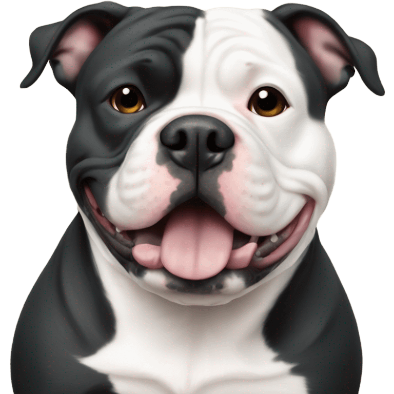 American bully dog black and white belly emoji