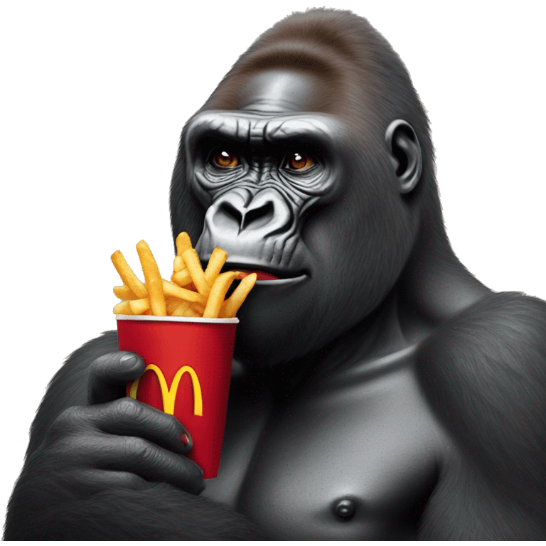 Gorilla eating mc Donald’s  emoji