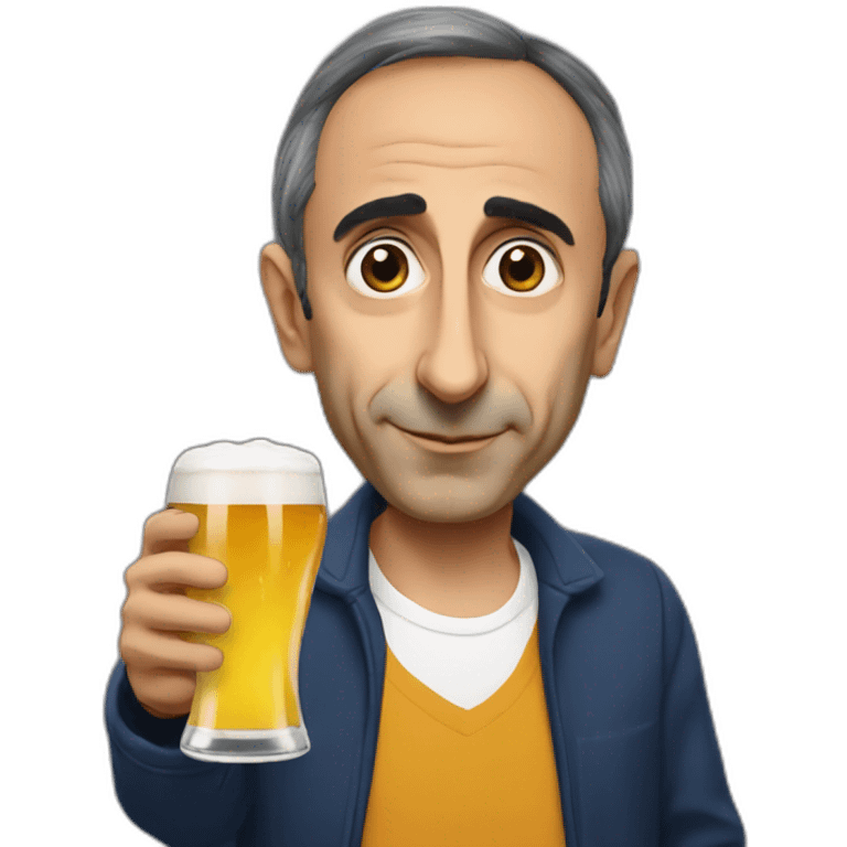 Eric zemmour qui boit une bière emoji