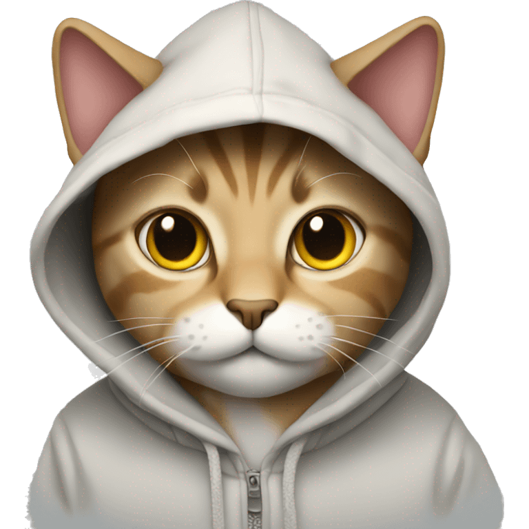 Cat wearing a hoodie emoji