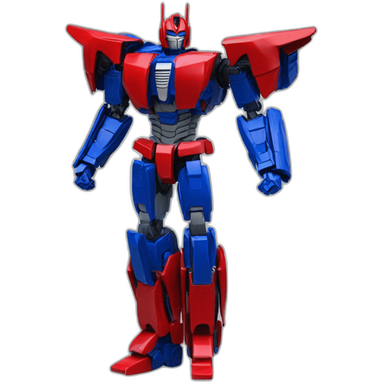 Transformer red blue power stand up right leg front left leg back emoji