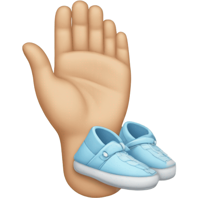 A hand with slipper emoji