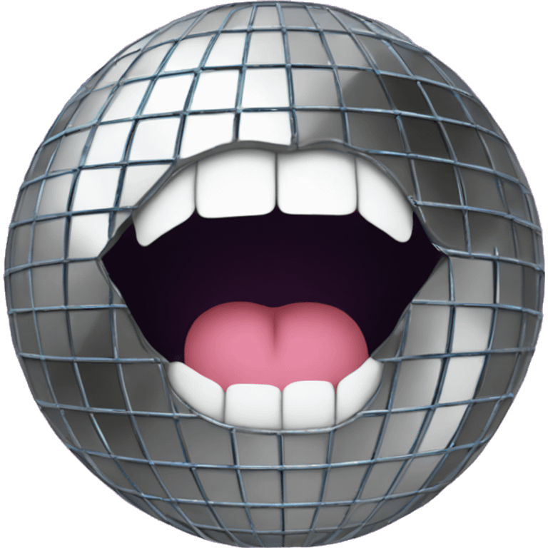 Disco ball in mouth emoji