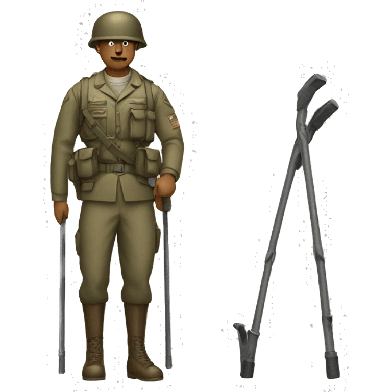 soldier with a crutch emoji