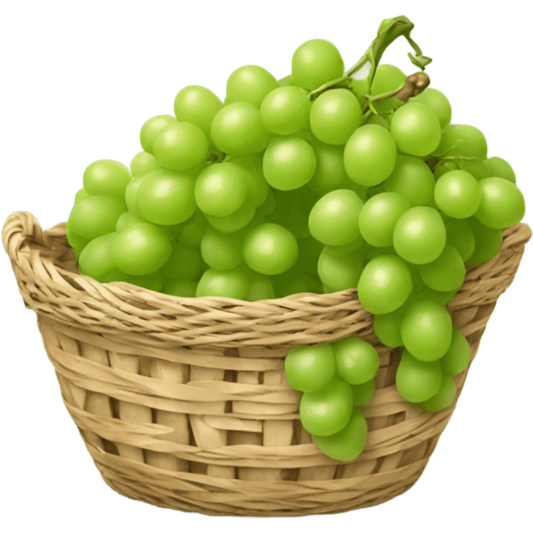 Basket with green grapes emoji