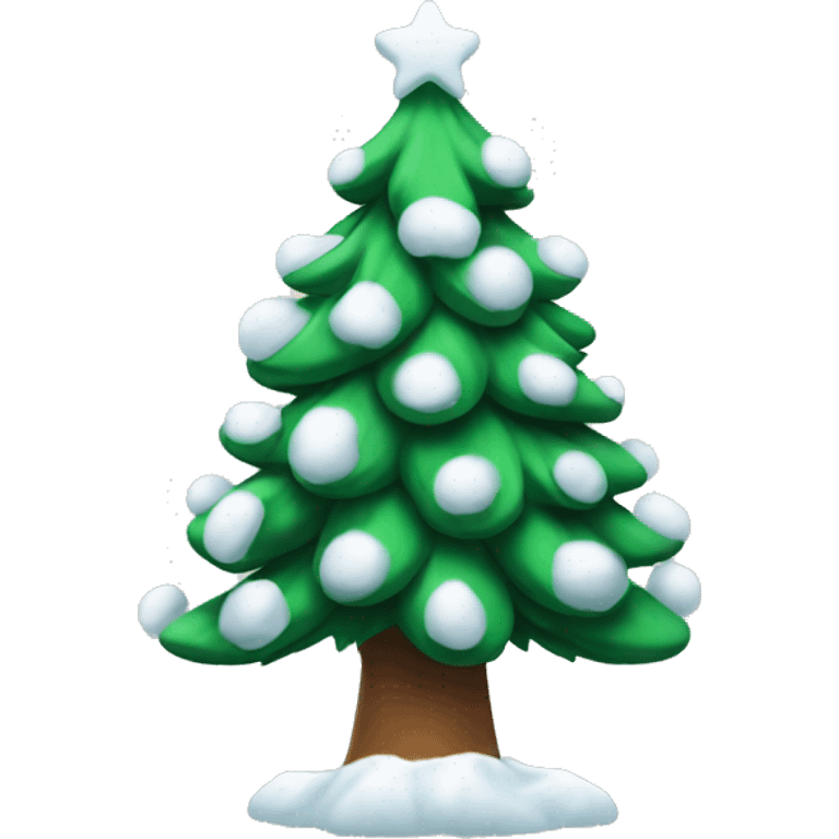 christmas tree with snow emoji