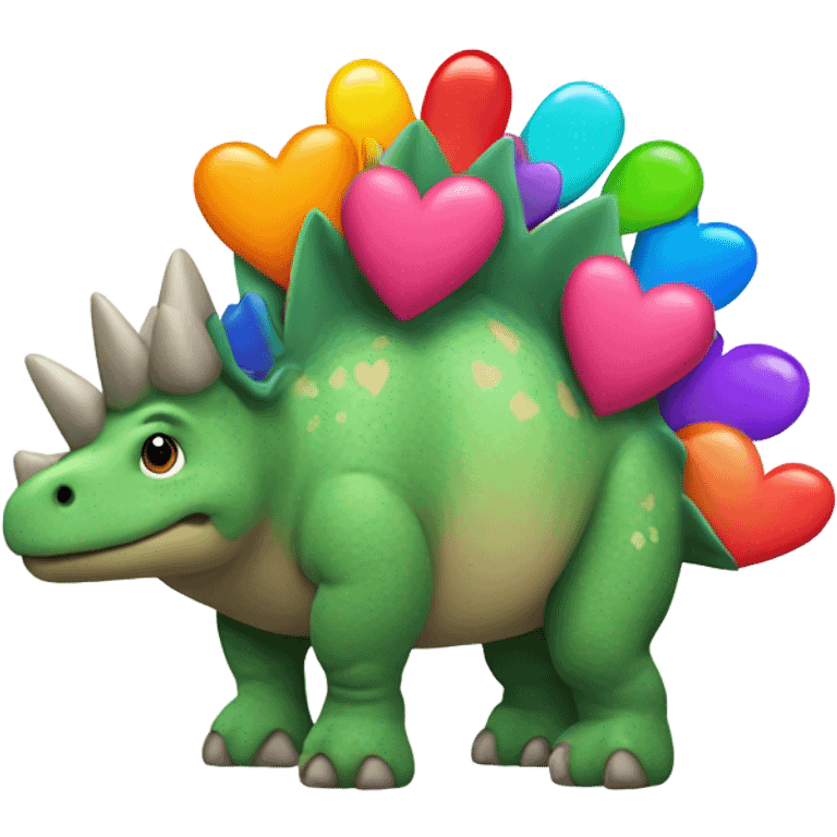 Stegosaurus with hearts emoji