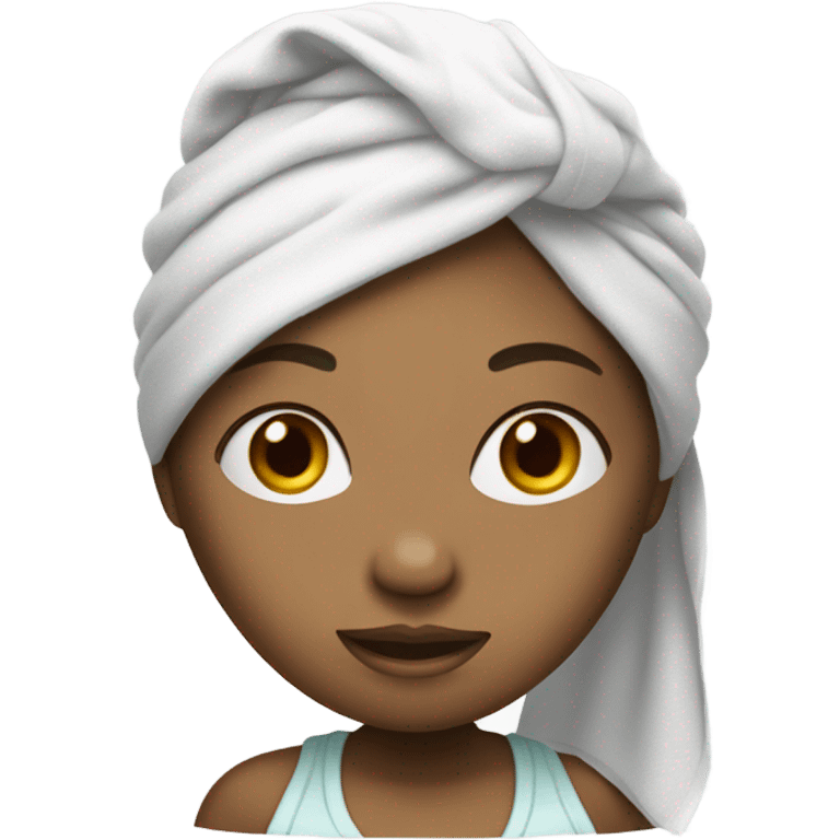 Clean girl with towel on head emoji