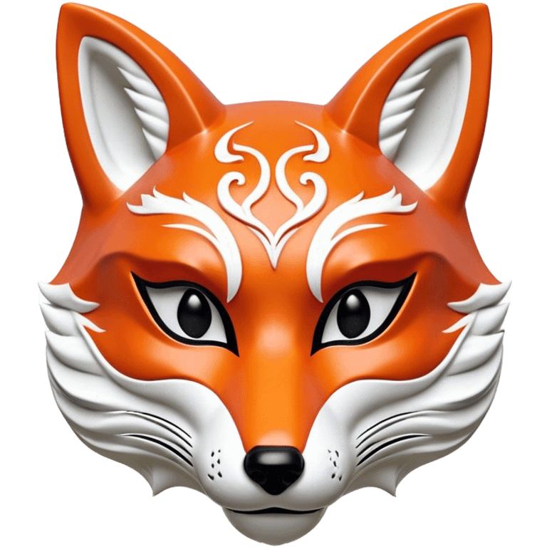 ​Cinematic Realistic Japanese Kitsune Mask, depicted as an intricately carved fox mask with flowing, delicate features and vivid traditional patterns, its mysterious eyes set against a softly blurred background that emphasizes its mystical allure and cultural significance, rendered with detailed textures and refined lighting, emoji