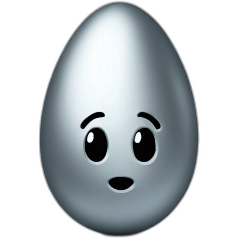 silver egg with a question mark over emoji