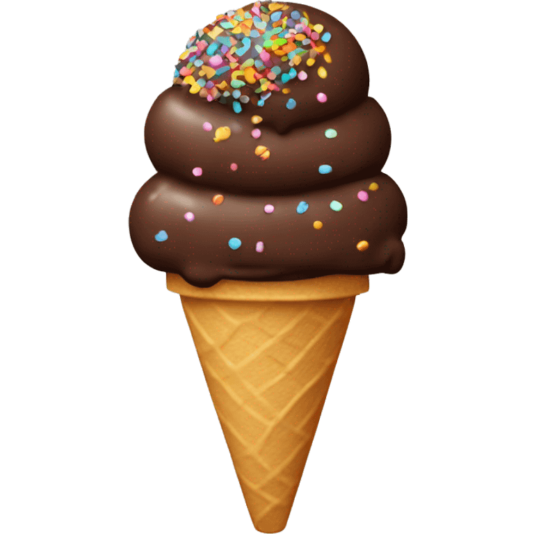 Chocolate ice cream with sprinkles emoji