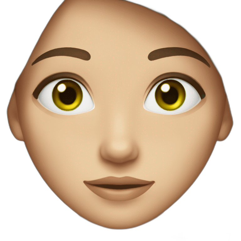 straight brown hair girl with green eyes and freckles emoji