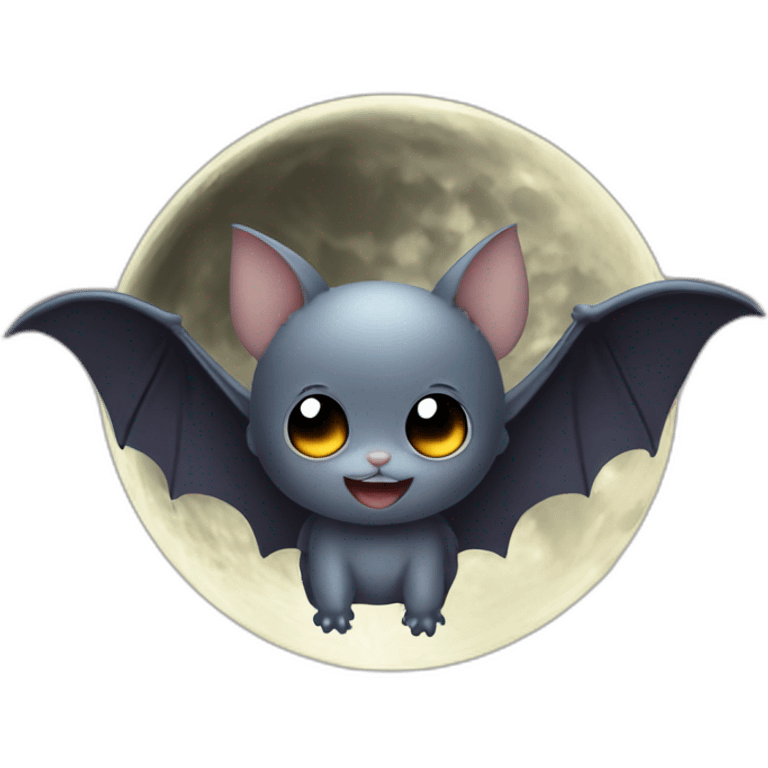 baby bat wings in front of moon emoji