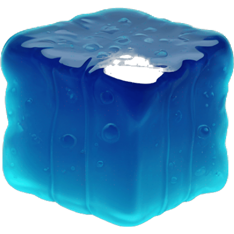 square blue jelly slab on plate emoji