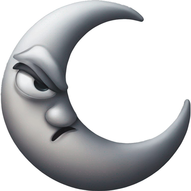 Crescent moon with crazy face  emoji