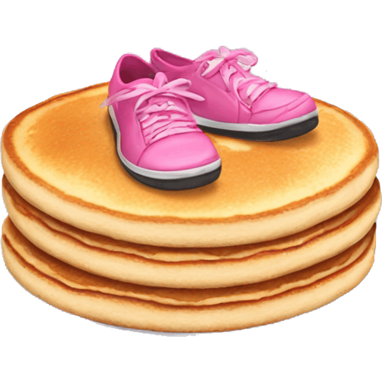 Pancake wearing pink shoes emoji