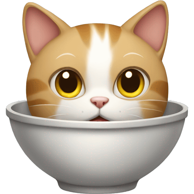 Cat with bowl emoji