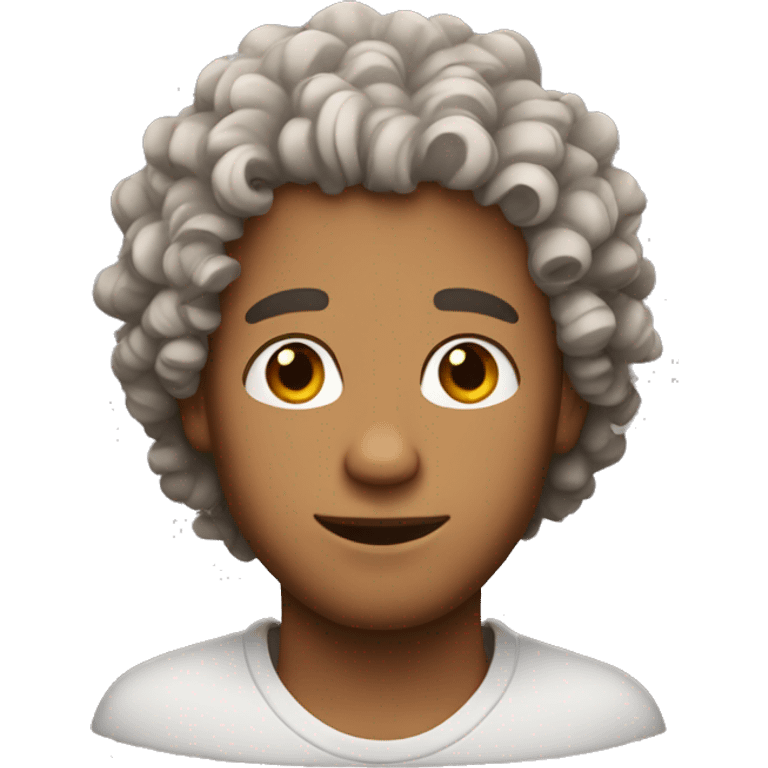 Guy with curly hair emoji